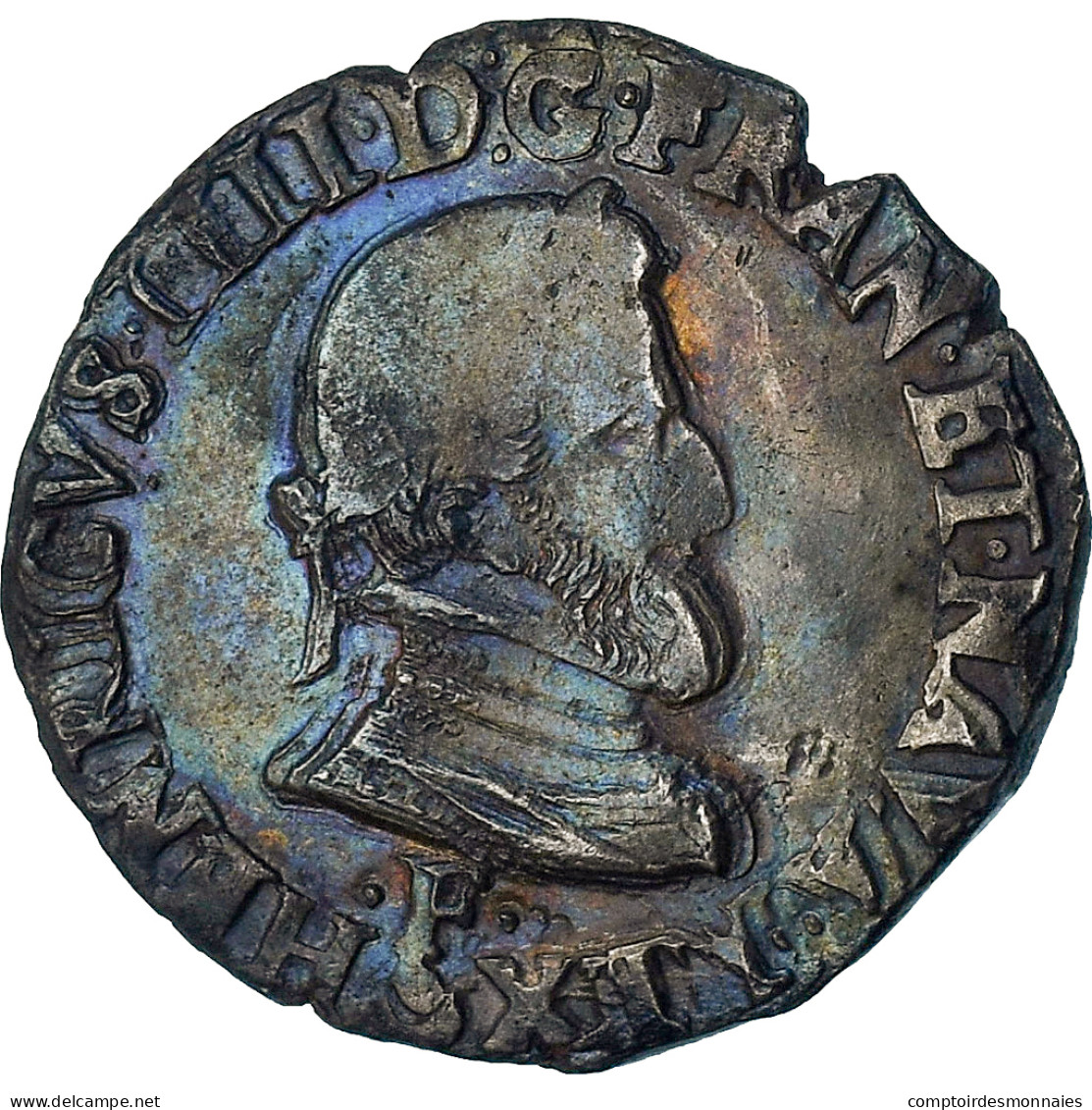 France, Henri IV, 1/2 Franc, 1604 (?), Angers, TB+, Argent, Gadoury:590 - 1589-1610 Enrique IV