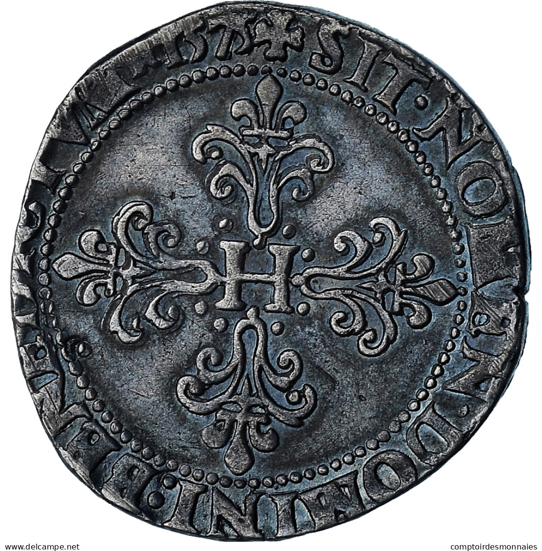 France, Henri III, Franc Au Col Plat, 1575, Paris, TTB, Argent, Gadoury:496 - 1574-1589 Hendrik III