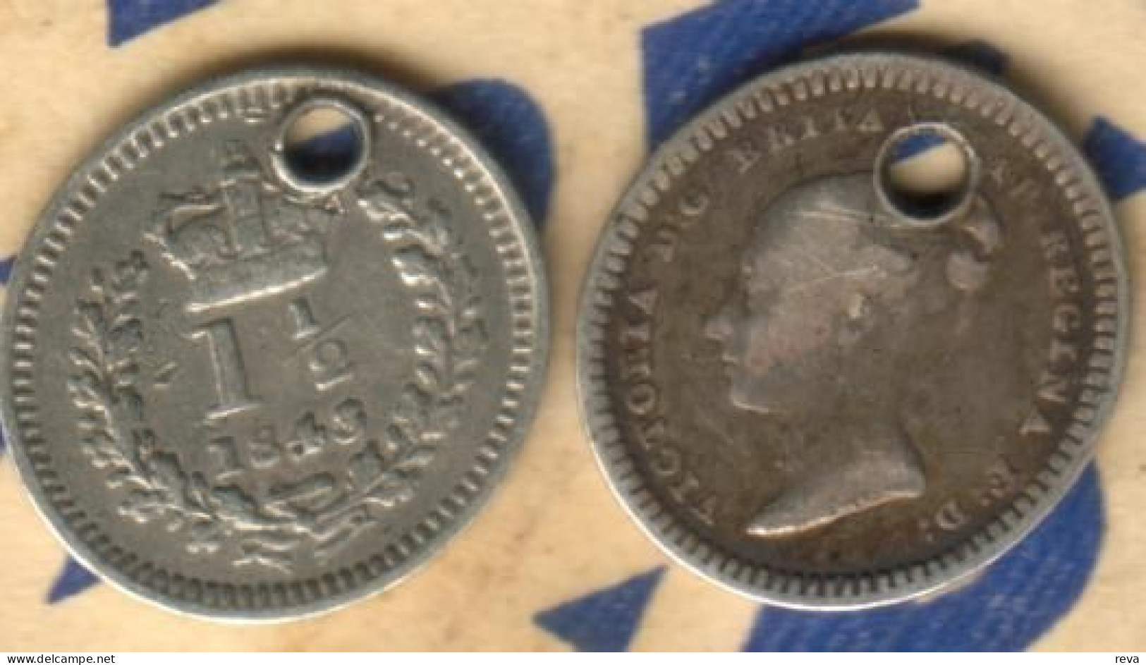 UK GREAT BRITAIN 1&1/2 PENCE WREATH CROWN FRONT QV HEAD BACK  1843 AG SILVER F READ DESCRIPTION CAREFULLY !!! - Andere & Zonder Classificatie