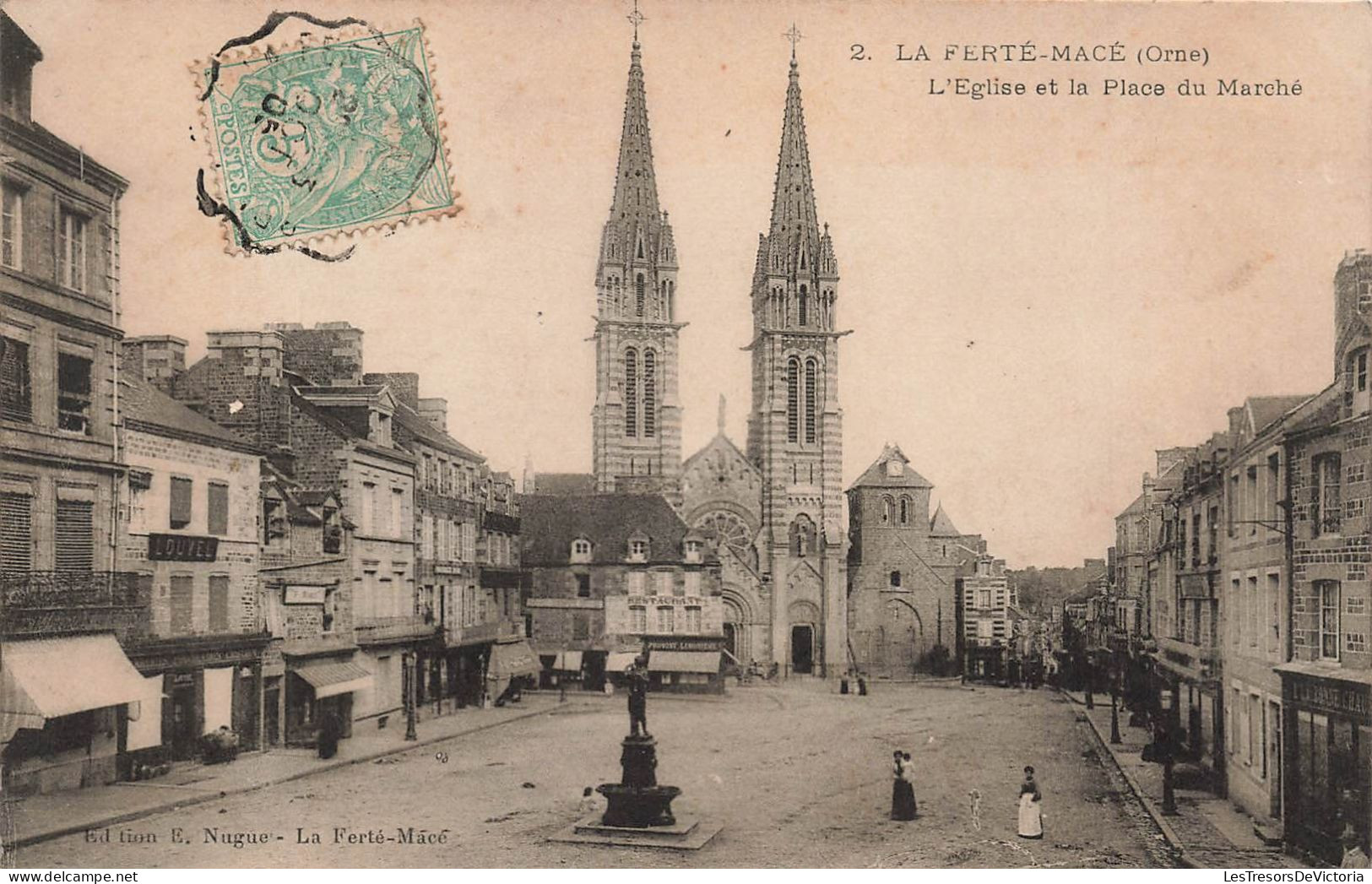 FRANCE - La Fetré-Macé - L'église Et La Place Du Marché - Carte Postale Ancienne - La Ferte Mace