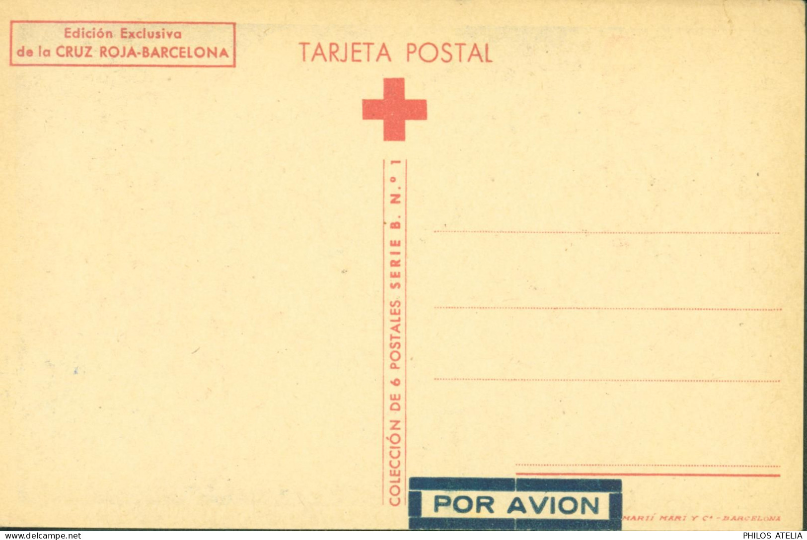 Espagne Guerre Civile CP Tarjeta Postal Ayudad A La Cruz Roja Socorre Y Consuela Heridos Edicion  Exclusiva CR Barcelona - Rode Kruis
