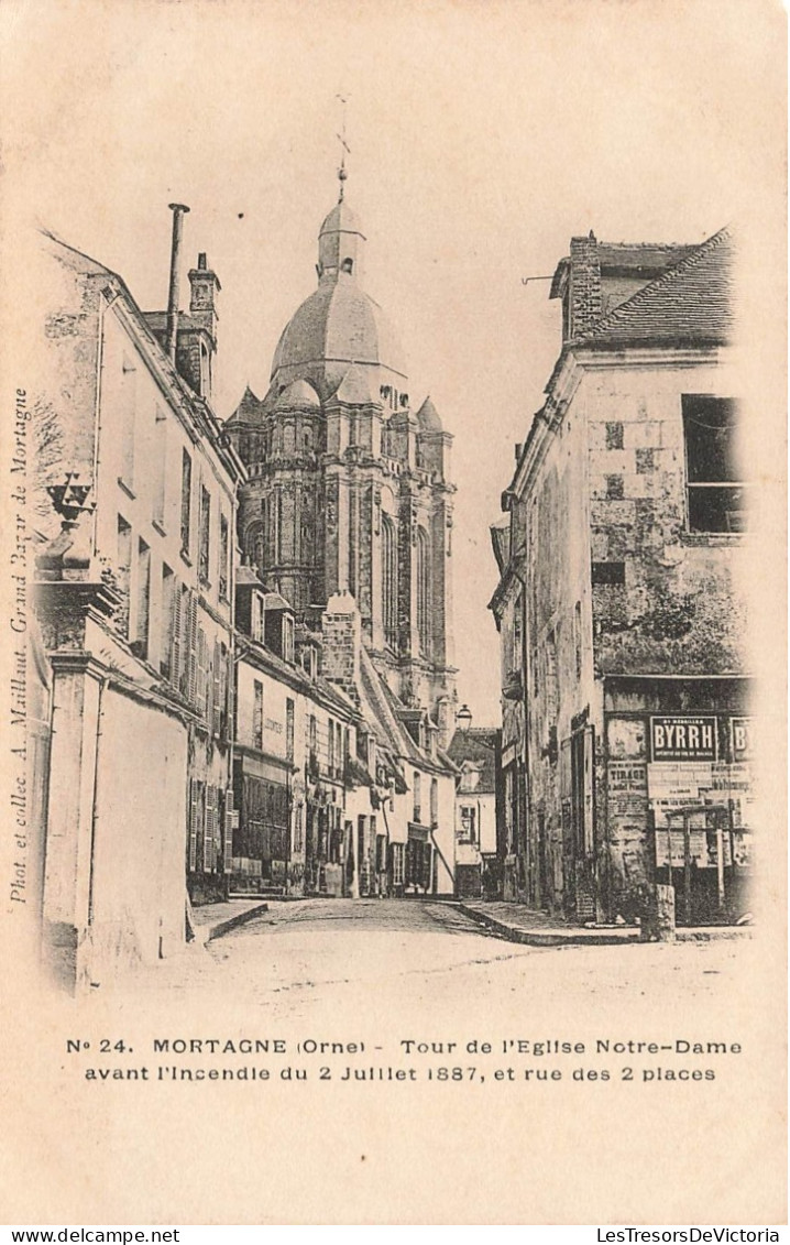 FRANCE - Mortagne - Tour De L'église Notre-Dame Avant L'incendie - Carte Postale Ancienne - Mortagne Au Perche