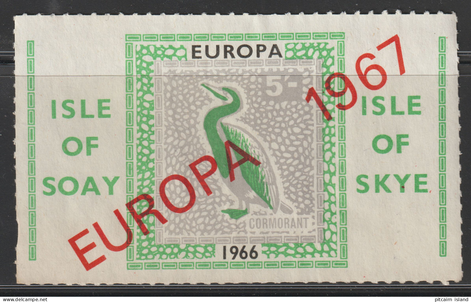 GB Soay Island Of Scottland  1967   Nr. 47A Overprint Europa 1967  Rouletted     MNH - Cinderella