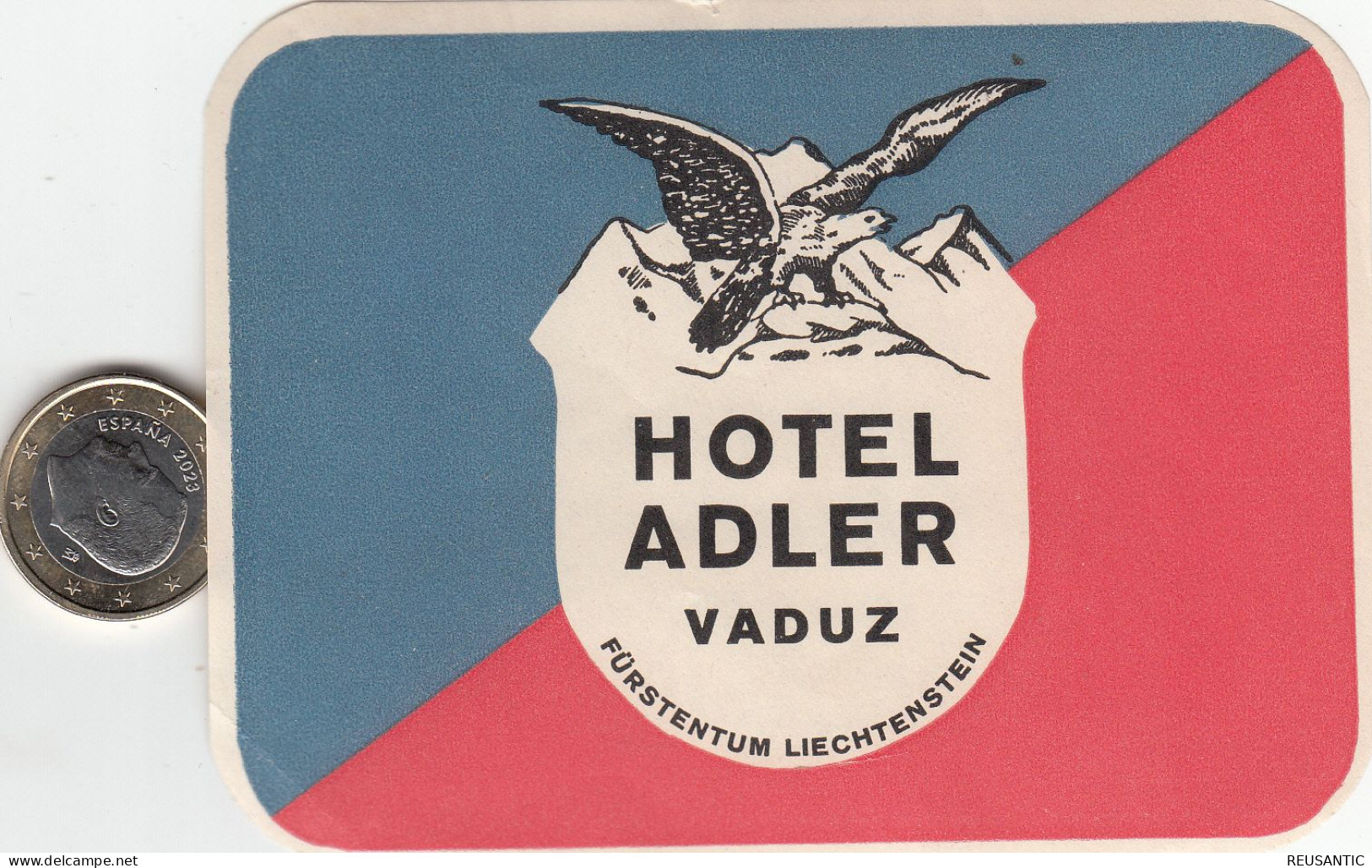 ETIQUETA - STICKER - LUGGAGE LABEL  HOTEL ADLER - VADUZ -  LIECHTENSTEIN - Etiquetas De Hotel