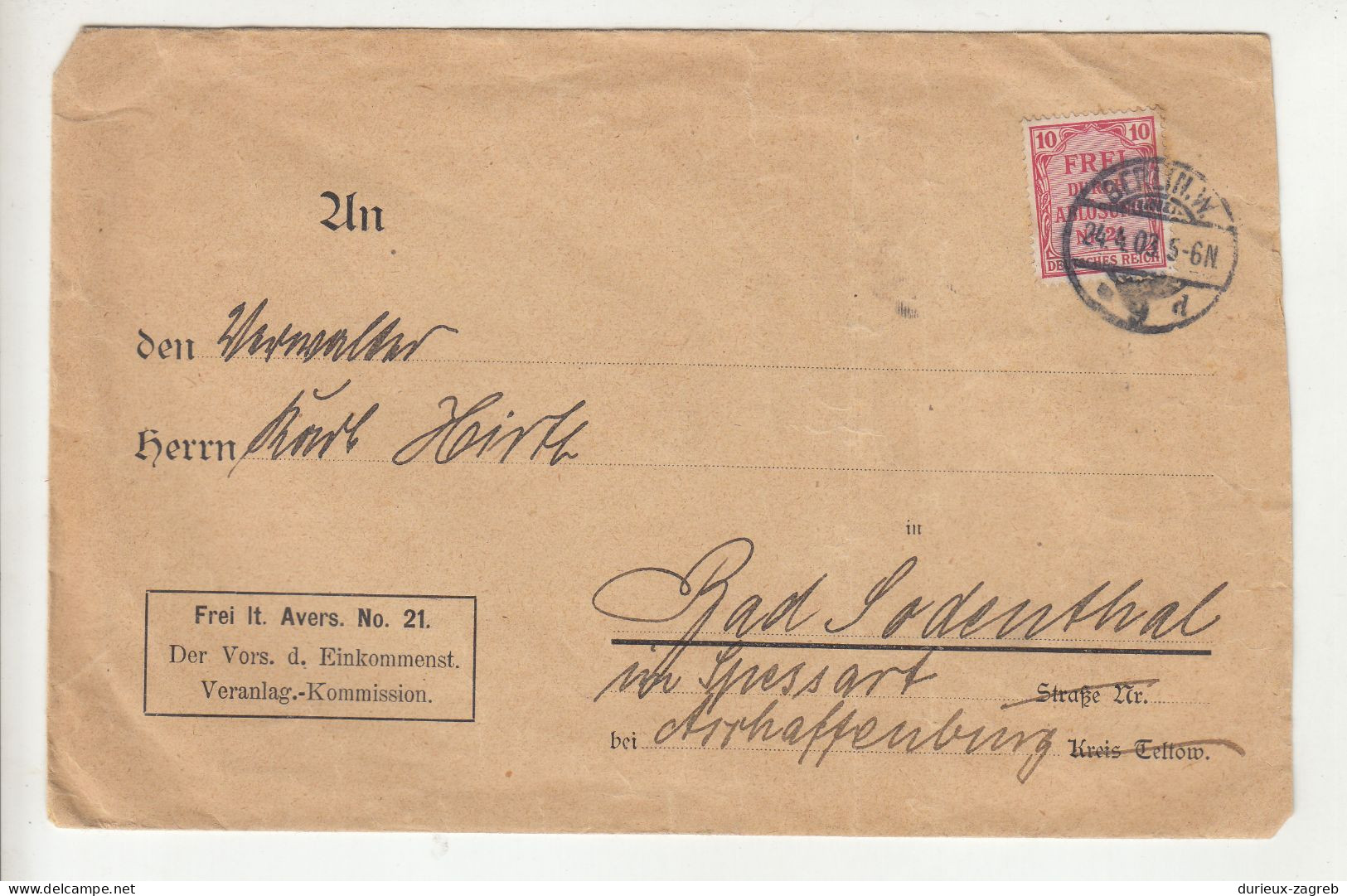 Germany Official Letter Cover Posted 1903 B231120 - Dienstzegels