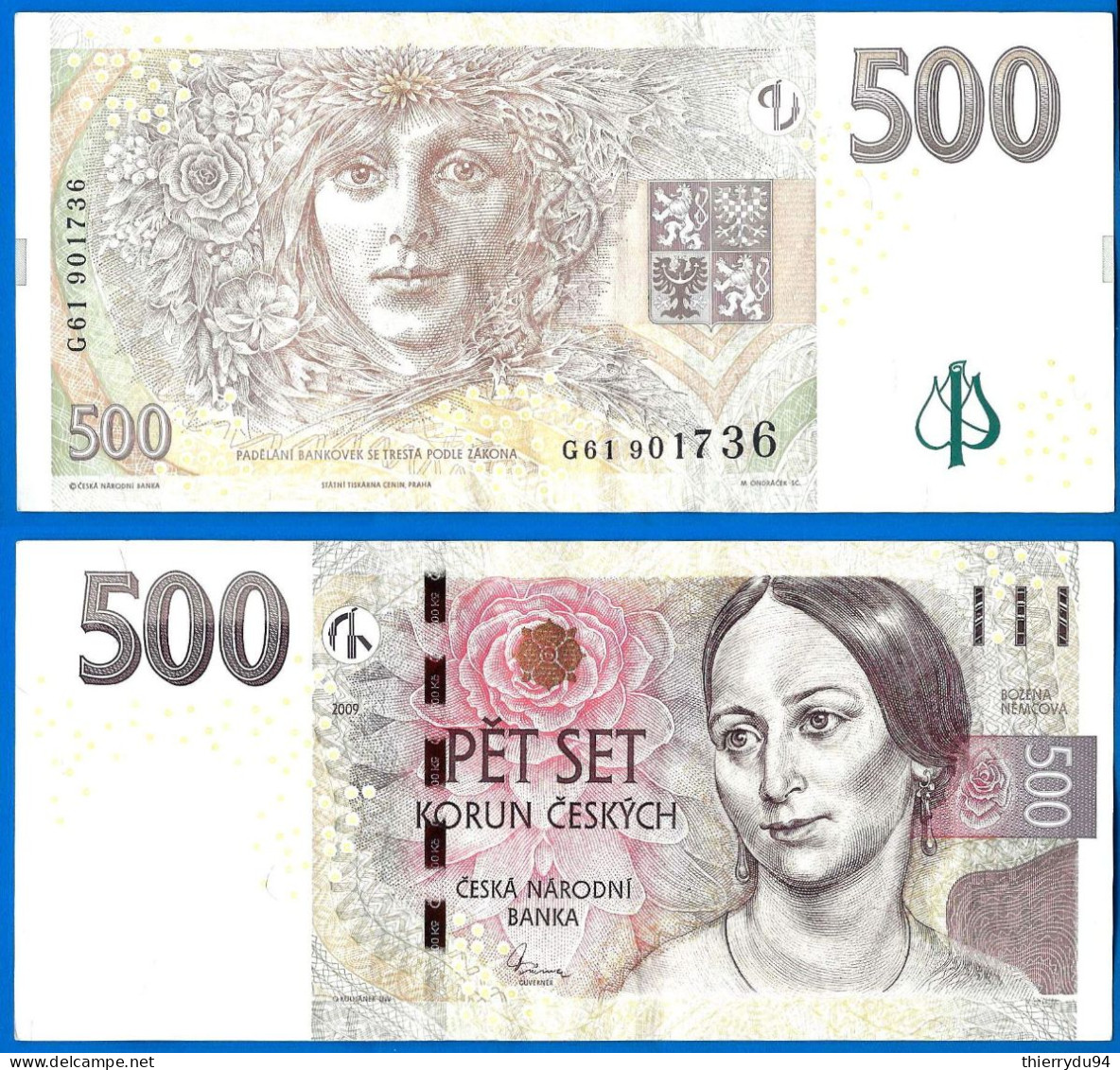 Republique Tcheque 500 Couronnes 2009 Que Prix + Port Korun Czech Republic Ceska Paypal Bitcoin Crypto OK - Tchéquie