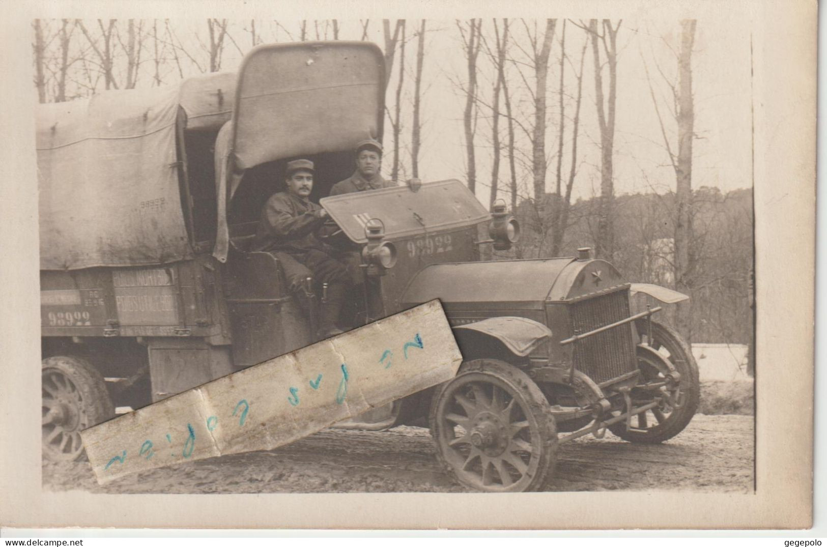 SAINTE MESME  - Deux Militaires Dans Un Camion En 1917 ( Carte Photo écrite De Dourdan  ) - Andere & Zonder Classificatie