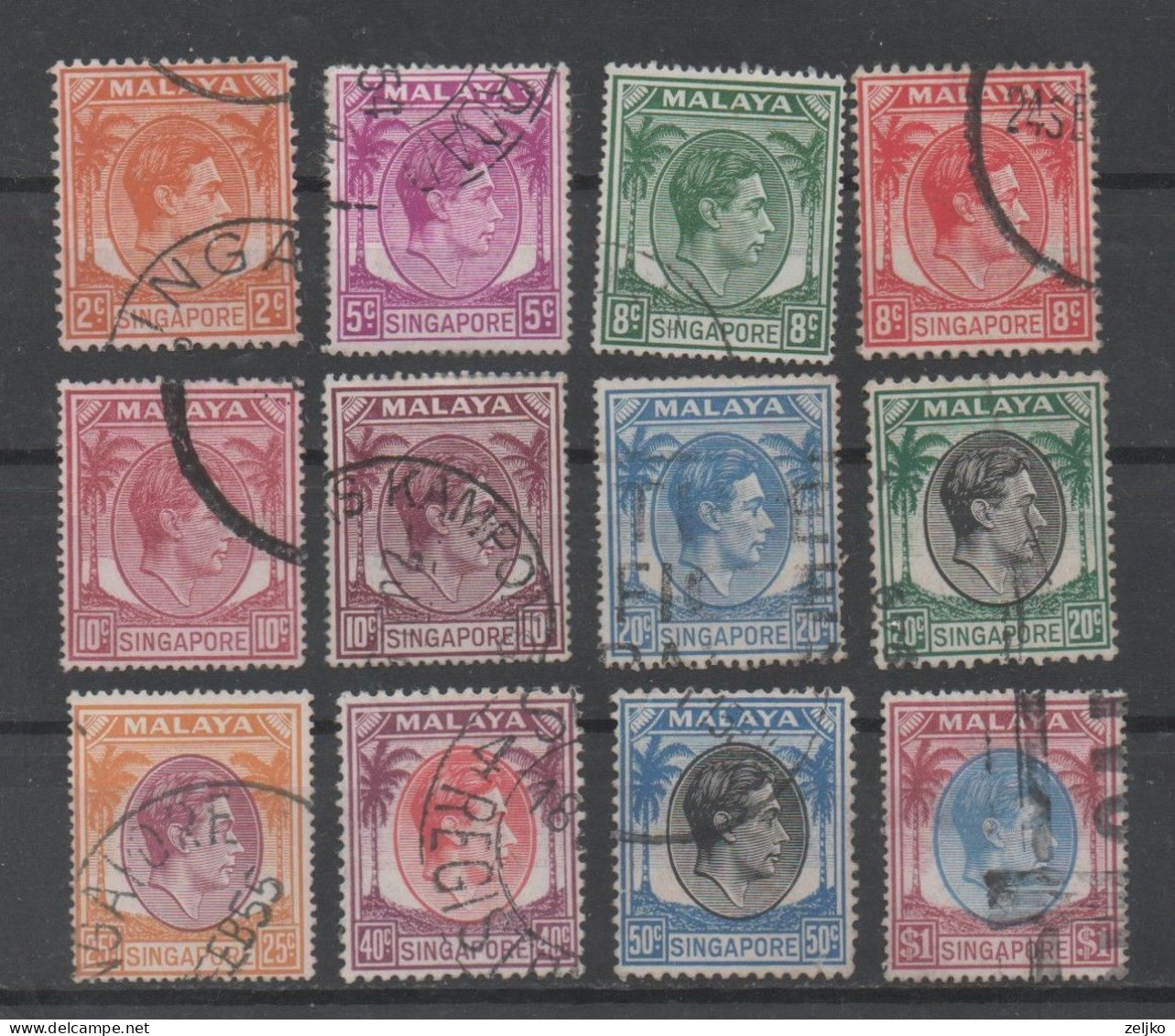 Malaya, Singapore, Used, 1948, Michel 2, 5, 7, 8, 9, 10, 12, 13, 14, 16, 17, 18 ( You Can By Single Stamp ) - Singapore (...-1959)