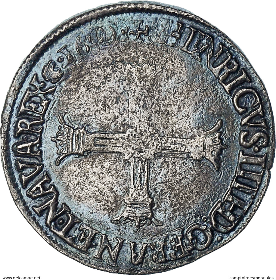 France, Henri IV, 1/4 Ecu, 160[?], Saint-Lô, TB+, Argent, Gadoury:596 - 1589-1610 Enrico IV