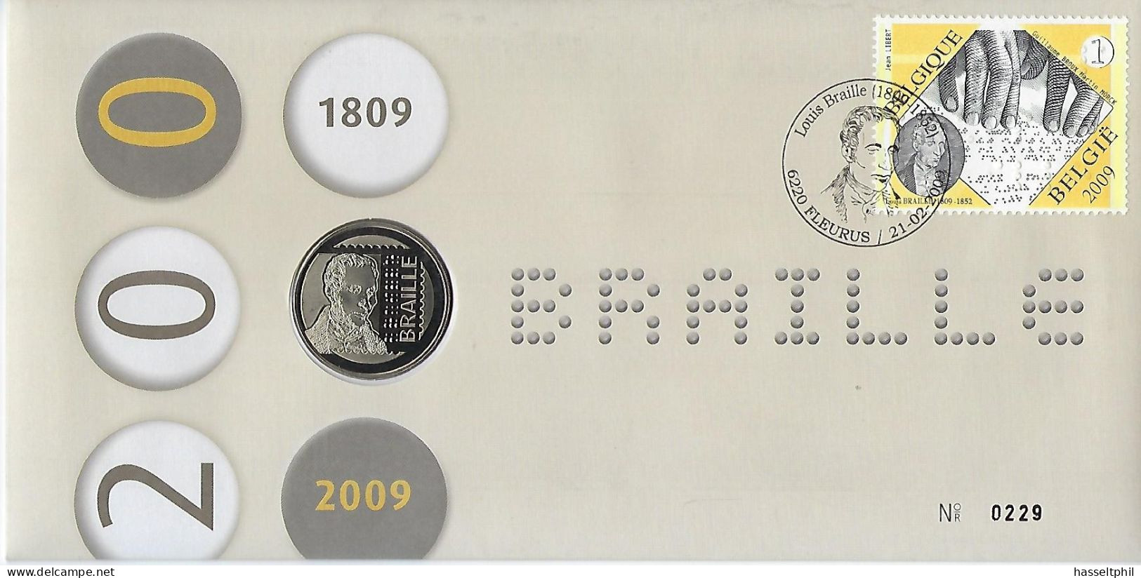 Belgie - Belgique Numisletter  3879 - Braille - Numisletters