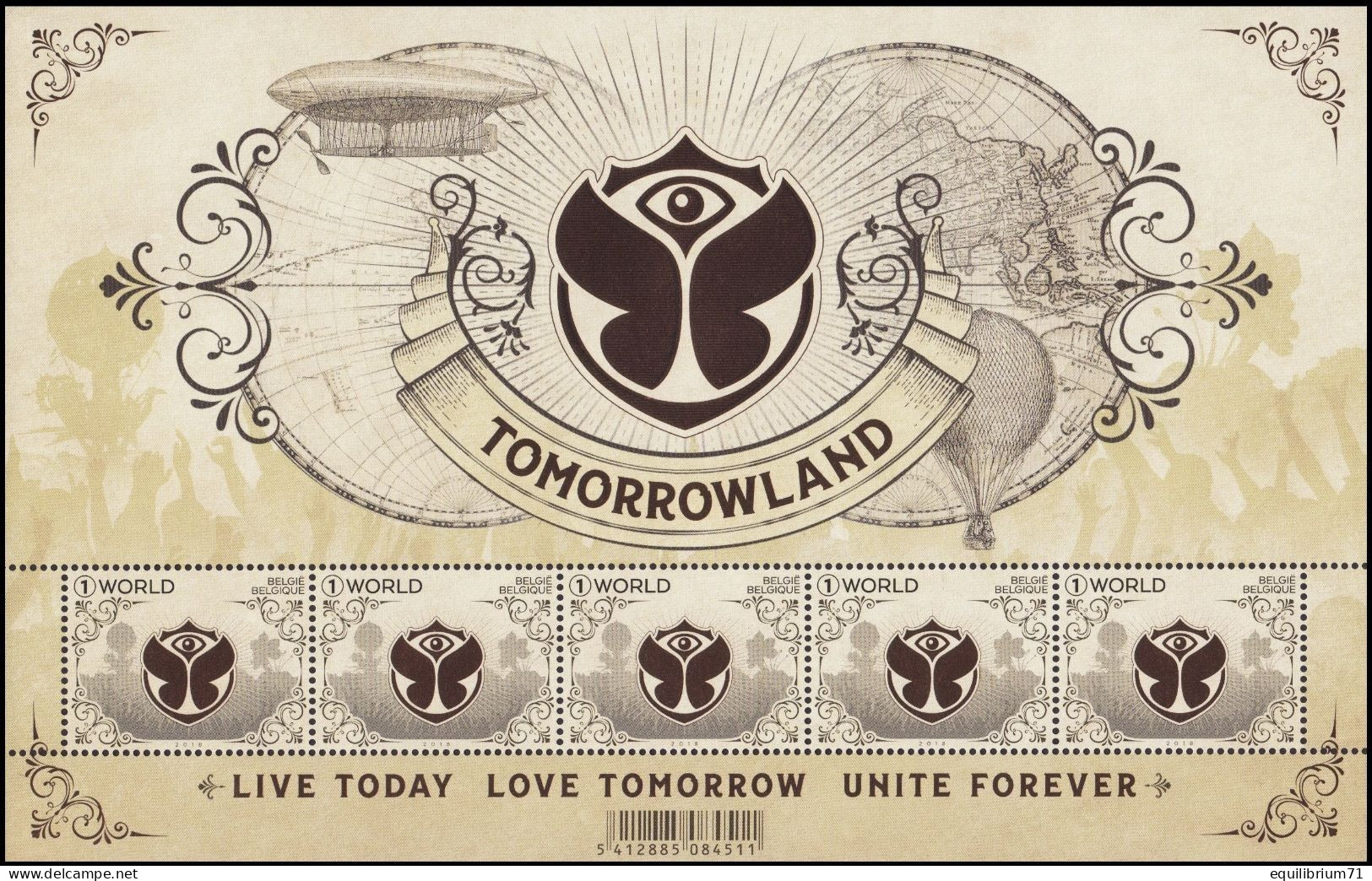 F4776** - Tomorrowland: Live Today, Love Tomorrow, Unite Forever - Belgique / België / Belgien - MONDE - 2011-2020