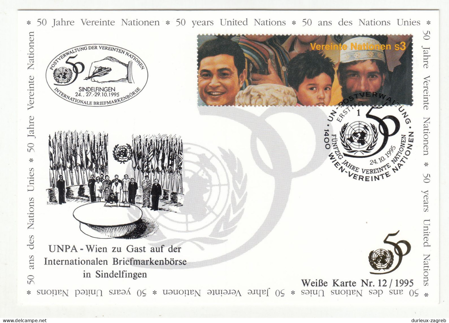 United Nations Vienna 1995 Illustrated Card Not Posted B231120 - Storia Postale