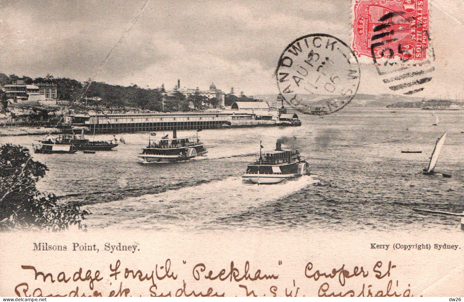 Australie (NSW) Milsons Point Sydney - Copyright Kerry - Carte De 1906 - Sydney