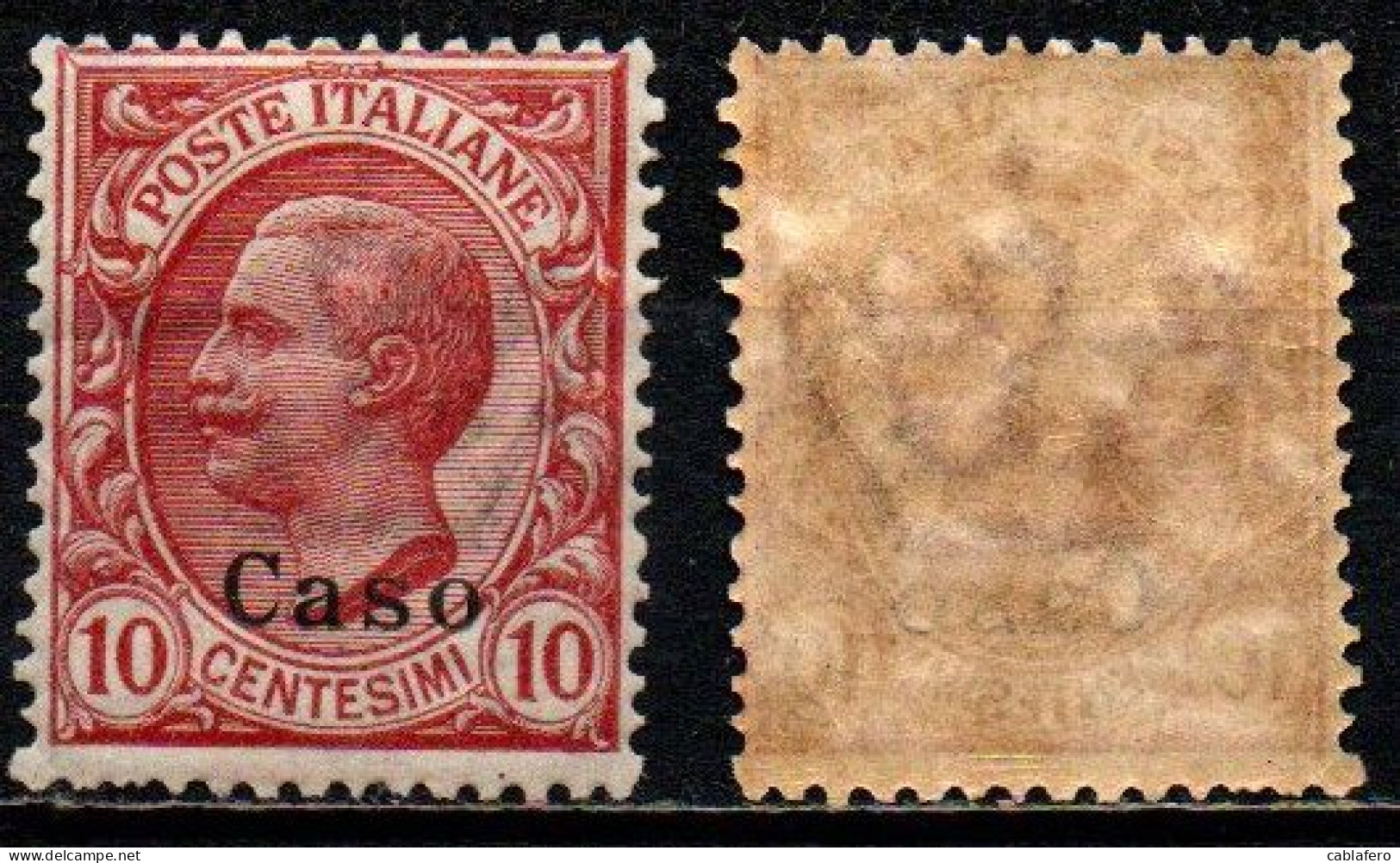 COLONIE ITALIANE - CASO - 1912 - VITTORIO EMANUELE III - 10 C - LEONI - MNH - Egeo (Caso)