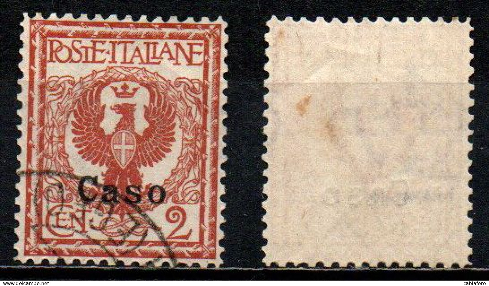 COLONIE ITALIANE - CASO - 1912 - STEMMA SABAUDO - USATO - Egeo (Caso)