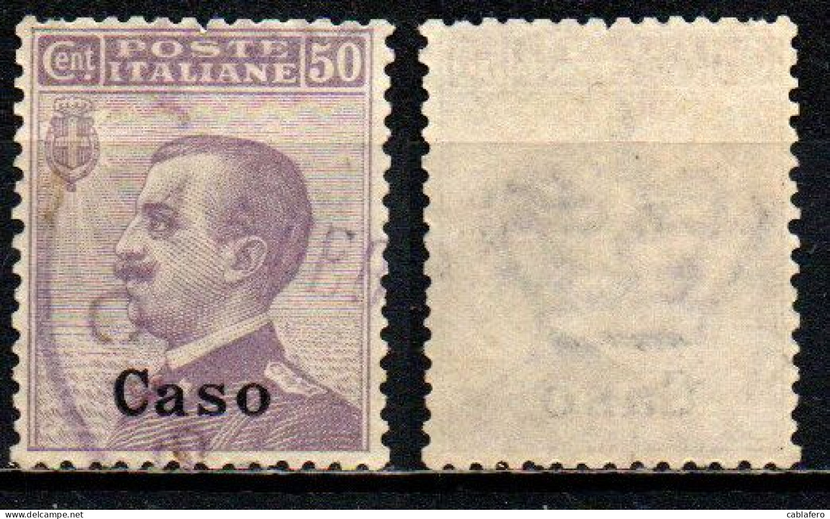 COLONIE ITALIANE - CASO - 1912 - VITTORIO EMANUELE III - 50 C. - MICHETTI - USATO - Egeo (Caso)