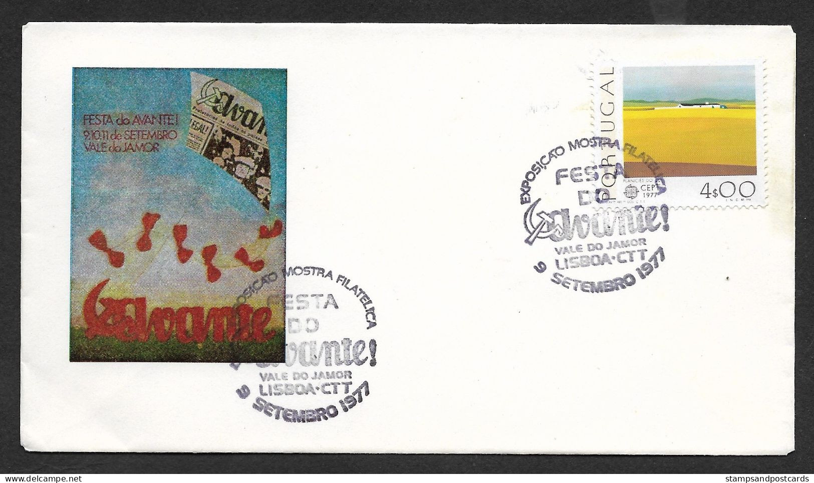 Portugal Cachet Commémoratif Festa Do Avante! Fête Du Parti Communist 1977 Communist Party Fair Event Postmark - Maschinenstempel (Werbestempel)