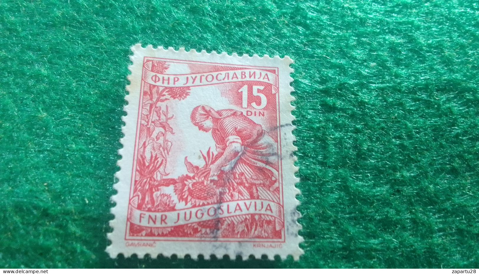 YOGUSLAVYA-    1950-1960  15  DİN.    USED - Gebraucht