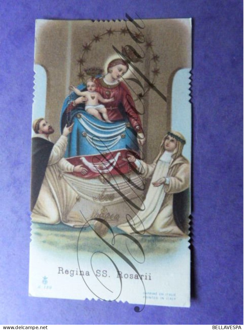 Regina SS ROSARII  Leuven Dilsen 1939 Fr. Albert LANTIN Kruisheer  C.P. A180 & A 182  Imprime Italy /  2 X Chromo's - Devotion Images