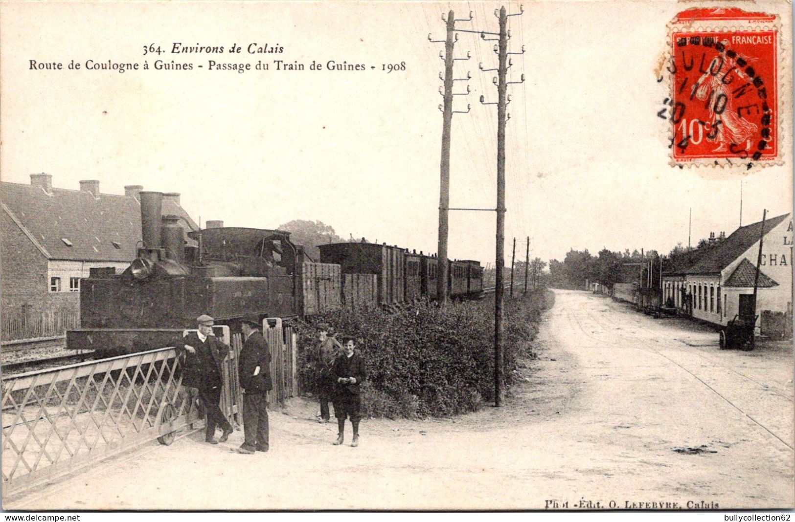 CPA  - SELECTION - GUINES  -  Passage Du Train De Guines . 1908 - Guines