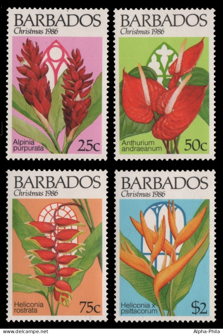 Barbados 1986 - Mi-Nr. 666-669 ** - MNH - Blumen / Flowers - Barbades (1966-...)