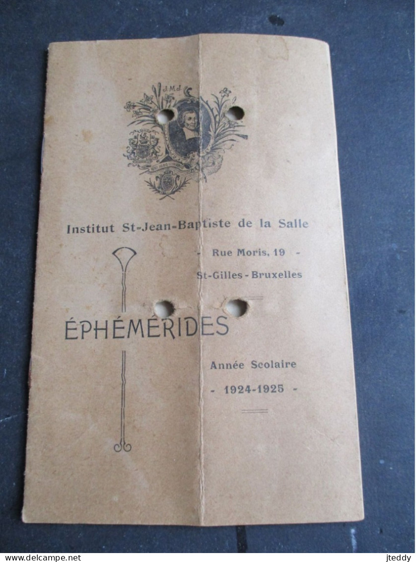 OUD  1924--1925  BOEKJE  Intitut  ST  JEAN -  BAPTISTE  De La SALLE  Rue Moris  ST-  GILLES  -  BRUXELLES - St-Gilles - St-Gillis