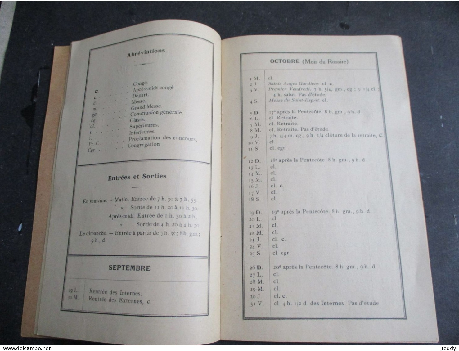 OUD  1924--1925  BOEKJE  Intitut  ST  JEAN -  BAPTISTE  De La SALLE  Rue Moris  ST-  GILLES  -  BRUXELLES - St-Gilles - St-Gillis