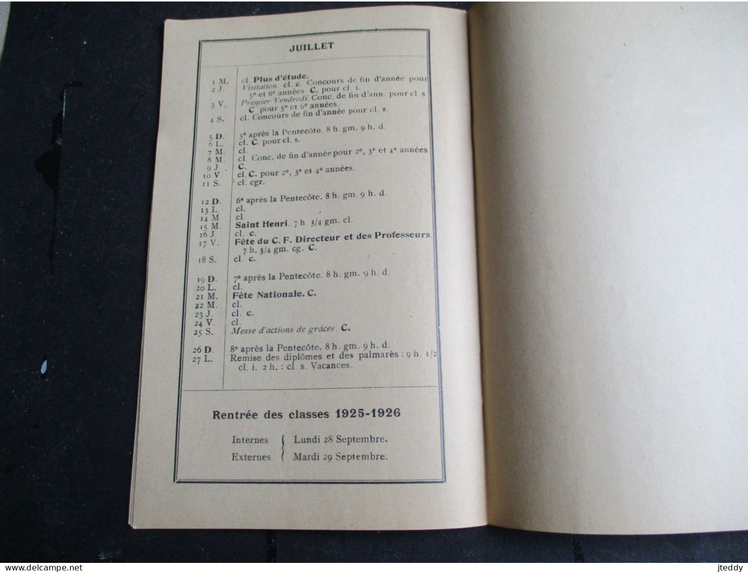 OUD  1924--1925  BOEKJE  Intitut  ST  JEAN -  BAPTISTE  De La SALLE  Rue Moris  ST-  GILLES  -  BRUXELLES - St-Gilles - St-Gillis