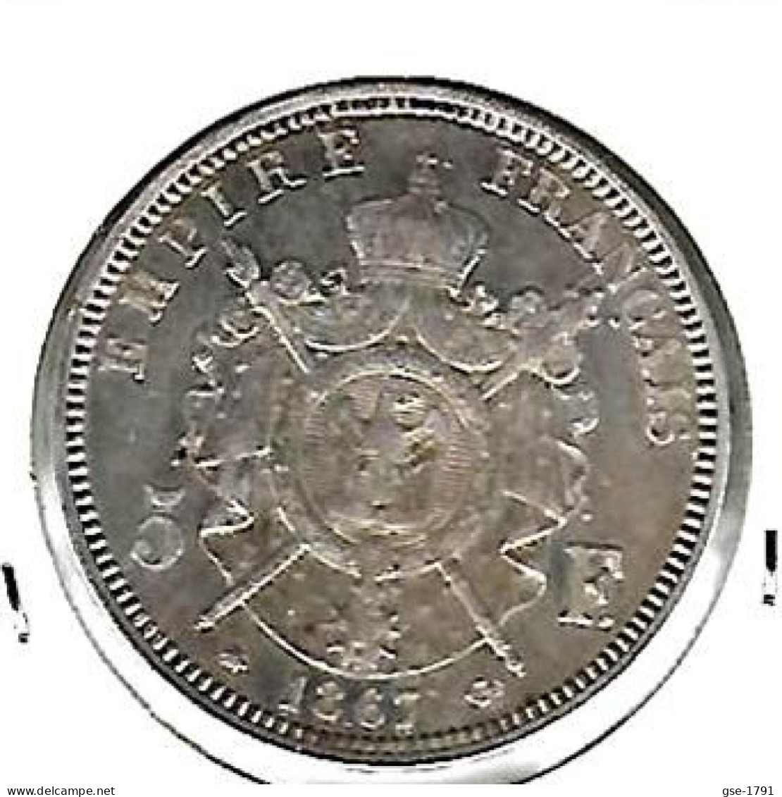 FRANCE NAPOLEON III  5 Francs Argent # 331 ,tête Laurée , 1867 A  , TTB - 5 Francs