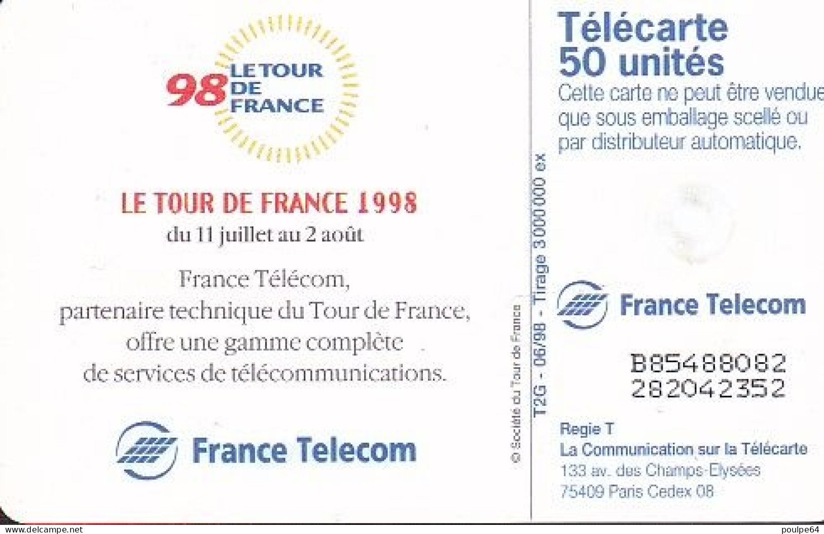 F895 06/1998 - TOUR DE FRANCE 98 - 50 GEM2 - 1998