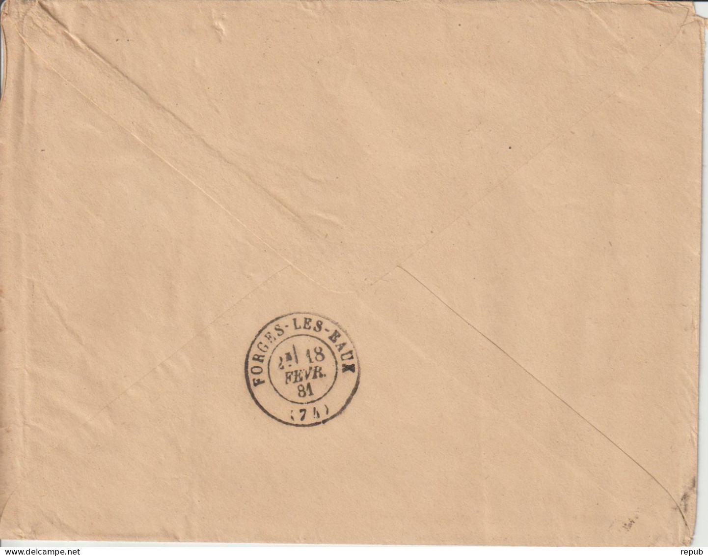 France Lettre 1881 De Paris Pal. Du Luxembourg Pour Forges (76) Cachet D'expéditeur Daté Analogue à La Poste - 1877-1920: Semi-moderne Periode