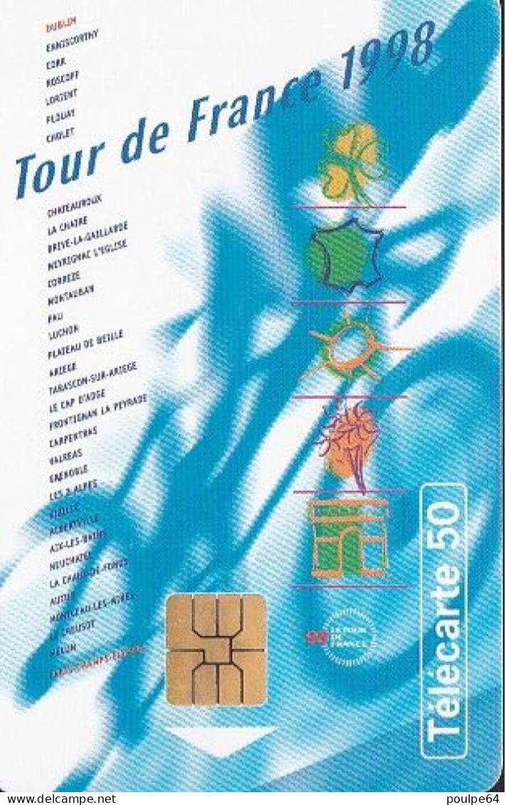 F895A 06/1998 - TOUR DE FRANCE 98 - 50 SO3 T2G - (verso : N° Impacts Deux Lignes - 2ème Ligne Vers La Gauche) - 1998