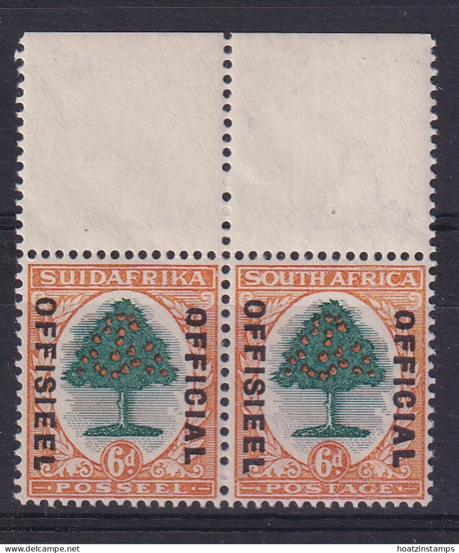 South Africa: 1930/47   Official - Orange Tree   SG O16?    6d   [Wmk Inverted][broken 'O' In 'Official']   MNH Pair - Officials