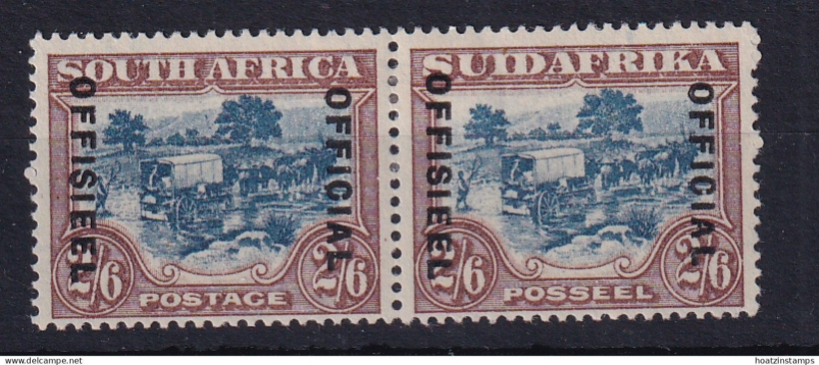 South Africa: 1930/47   Official - Ox-wagon   SG O18a    2/6d   [Wmk Upright]  MH Pair - Dienstzegels