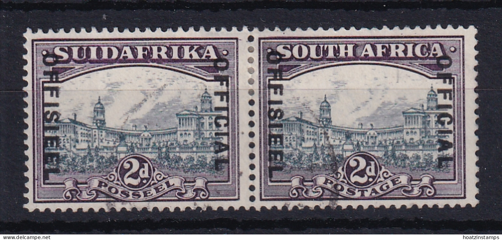 South Africa: 1930/47   Official - Union Buildings   SG O14    2d  Slate-grey & Lilac  Used Pair - Servizio