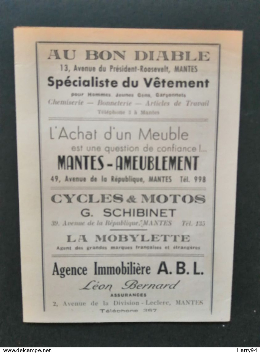 Mon Petit Horaire Mantes-Paris Paris-Mantes Par Le Rail Et La Route Service Au 20 Mai 1951 - Europe