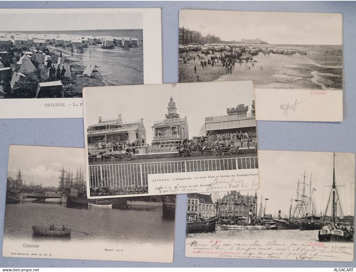 Lot De 4 Cartes De Ostende , Dos 1900 - Oostende