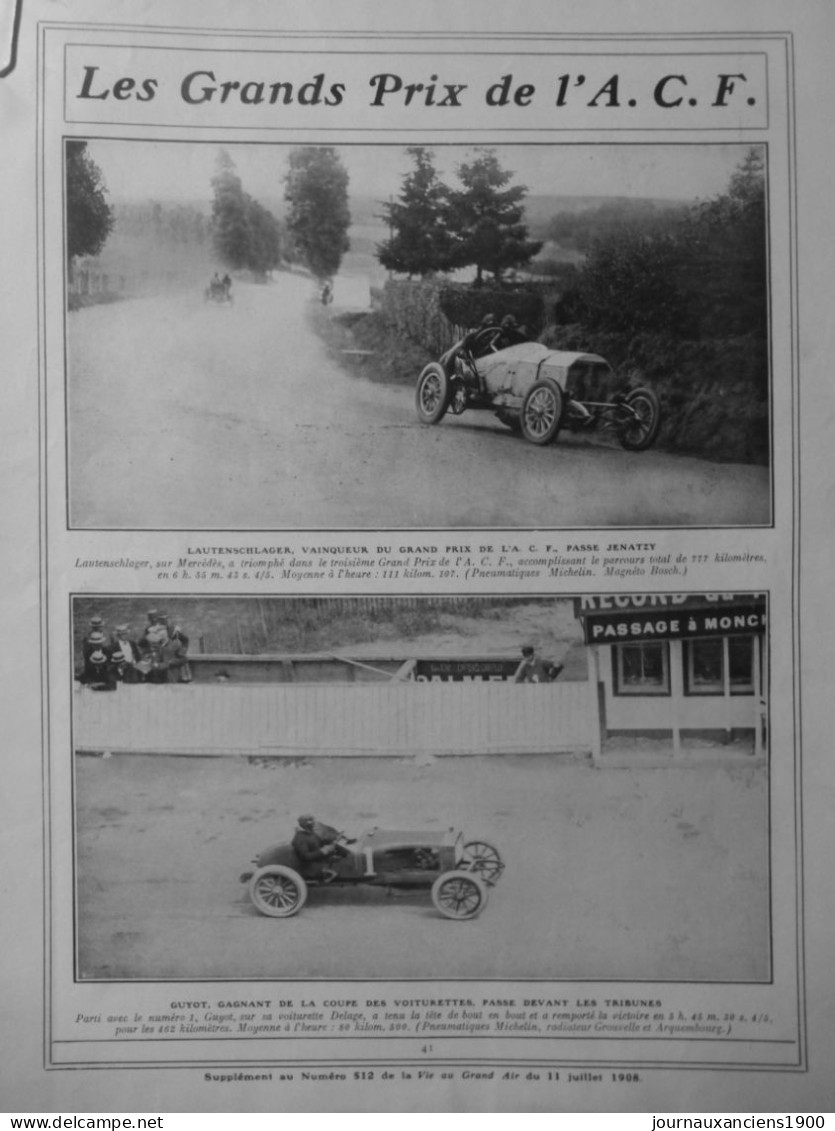 1899 1907 VOITURE COURSE ACF NAZZARO 7 JOURNAUX ANCIENS - Ohne Zuordnung