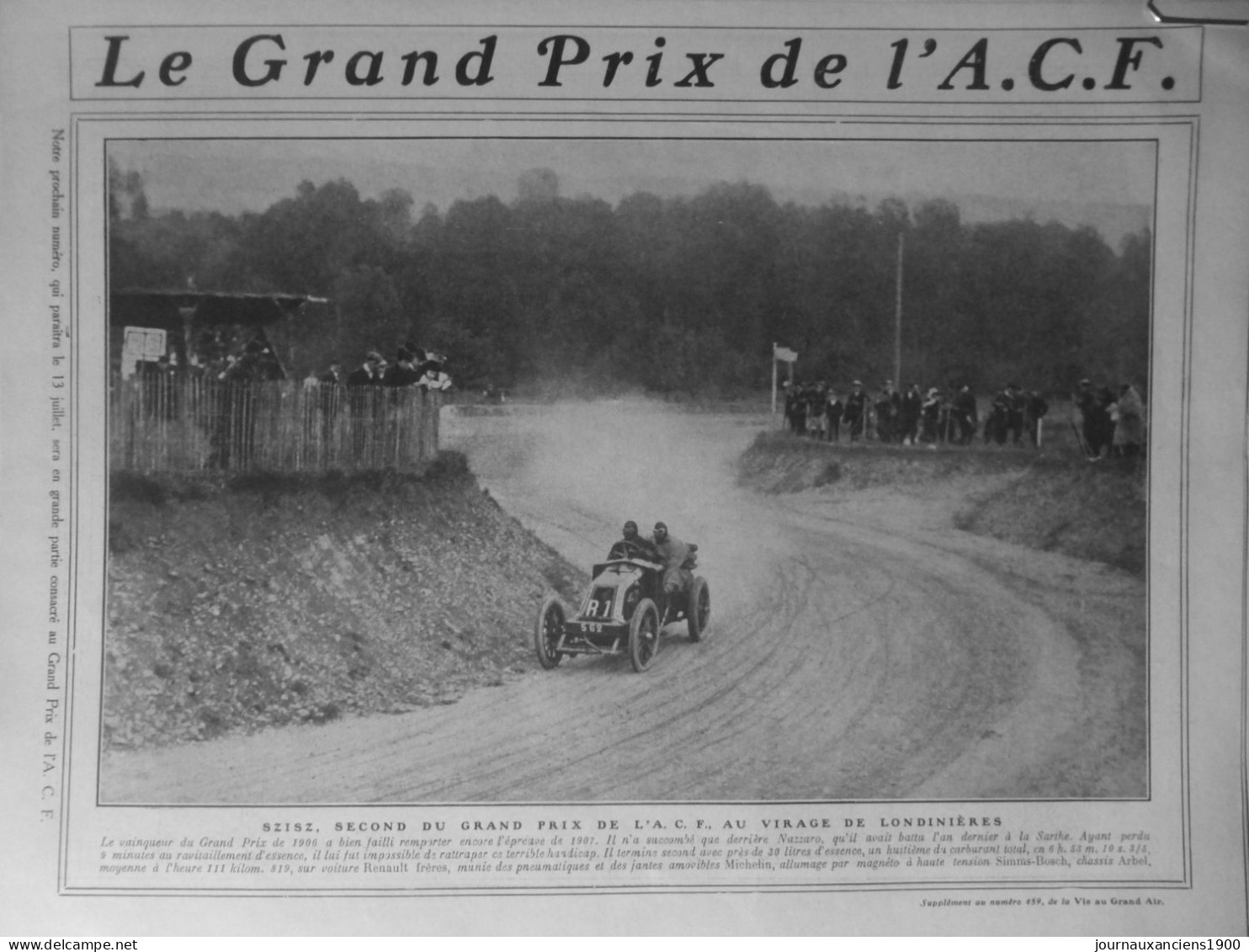 1899 1907 VOITURE COURSE ACF NAZZARO 7 JOURNAUX ANCIENS - Non Classés