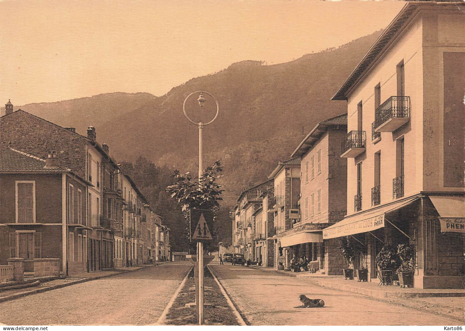 Roquebillière * La Rue Principale Du Village * Hôtel Restaurant Du Cros - Roquebilliere