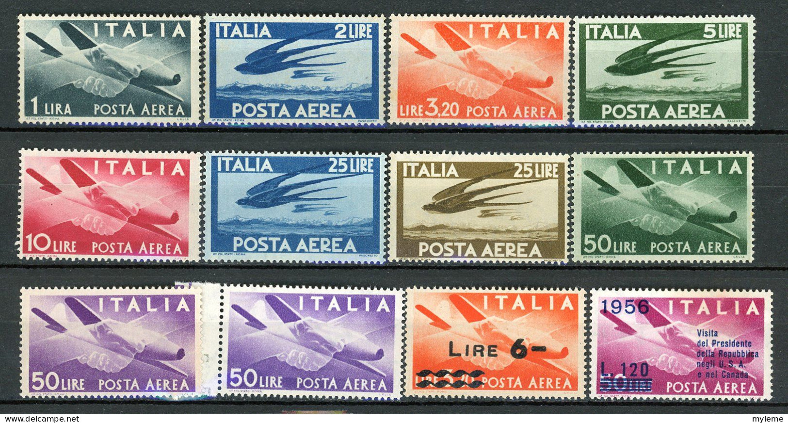AZ-3 Italie PA N° 113 à 121 **  Série Complète    A Saisir !!! - Airmail