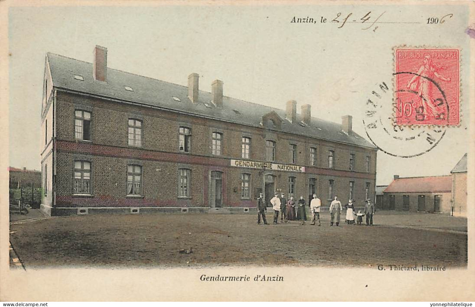 59 - NORD - ANZIN - Gendarmerie Nationale - Colorisée, Circulée 1906 - 10218 - Anzin