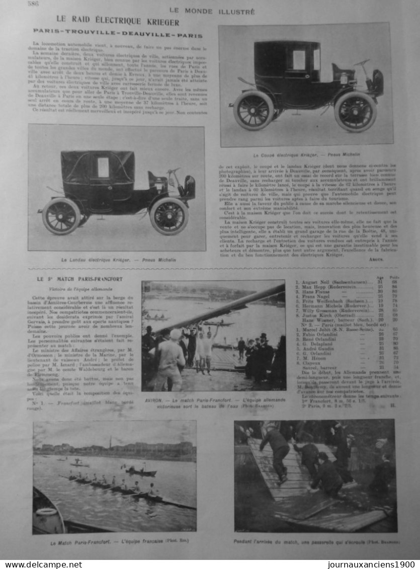 1904 1905 VOITURE ELECTRIQUE KRIEGER COTTEREAU CLEMENT 14 JOURNAUX ANCIENS - Non Classés