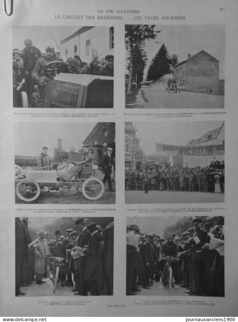 1903 1906 VOITURE AUTOMOBILE COURSE DES ARDENNES 6 JOURNAUX ANCIENS - Ohne Zuordnung