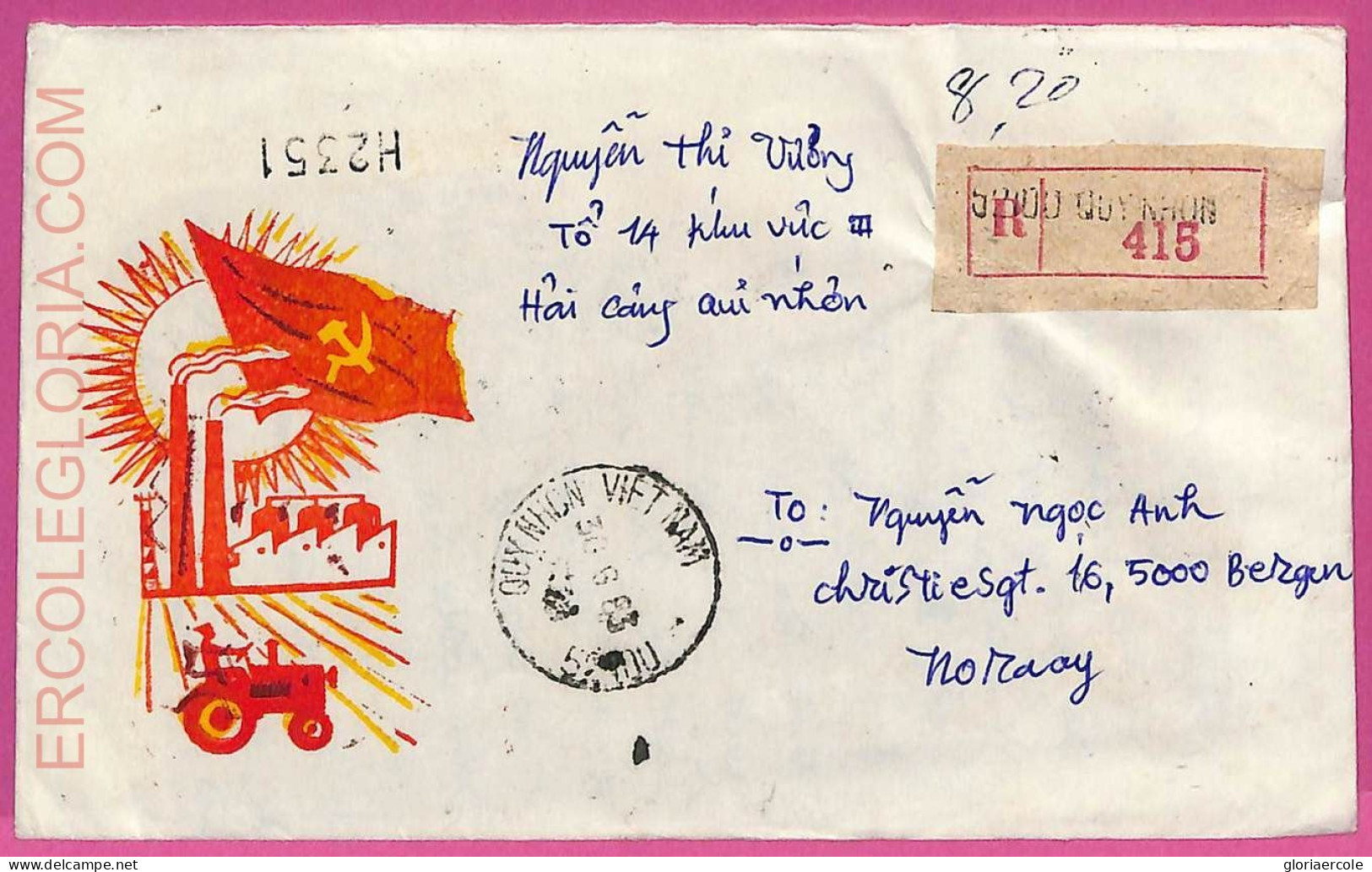 Ag1555 - VIETNAM - Postal History -  COVER To NORWAY 1983 - Viêt-Nam