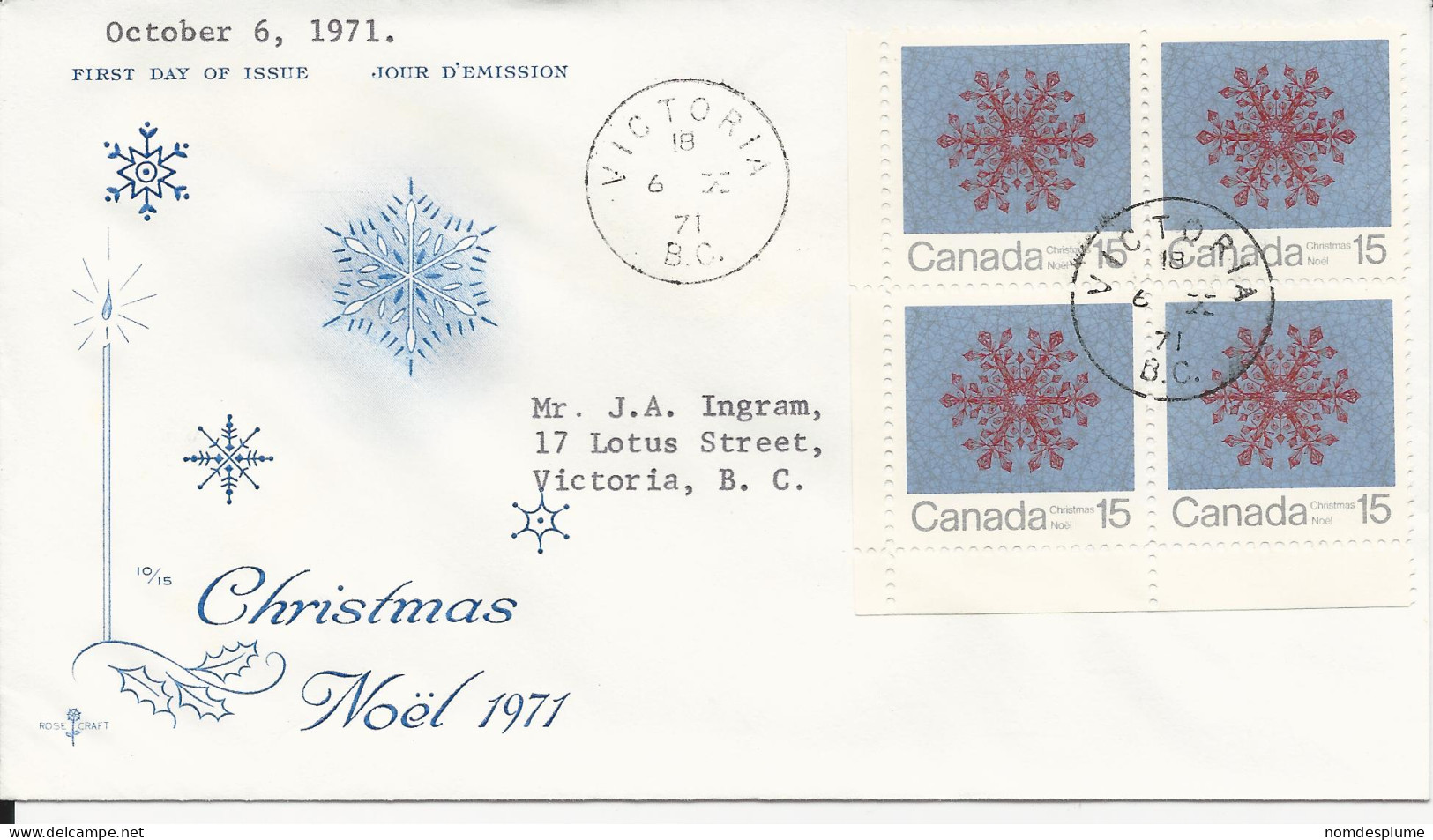 24927) Canada First Day Cover FDC 1971 - 1971-1980