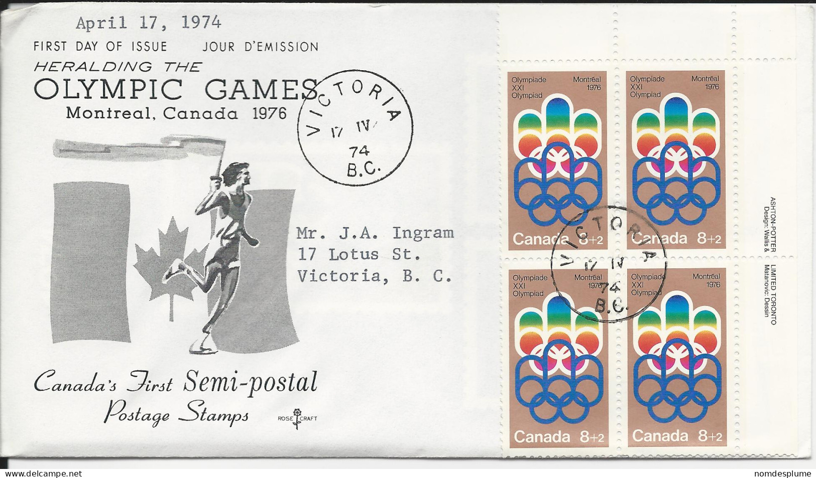 24948) Canada First Day Cover FDC 1974 - 1971-1980