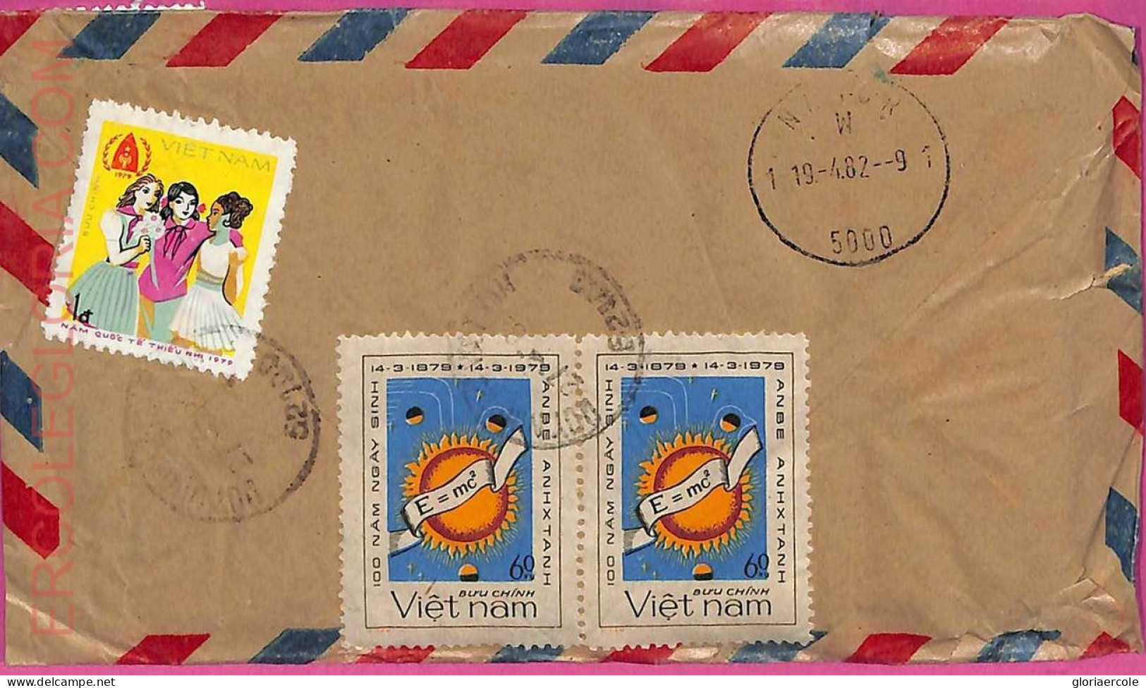 Ag1557 - VIETNAM - Postal History - Air Mail COVER To NORWAY 1982 Einstein - Viêt-Nam