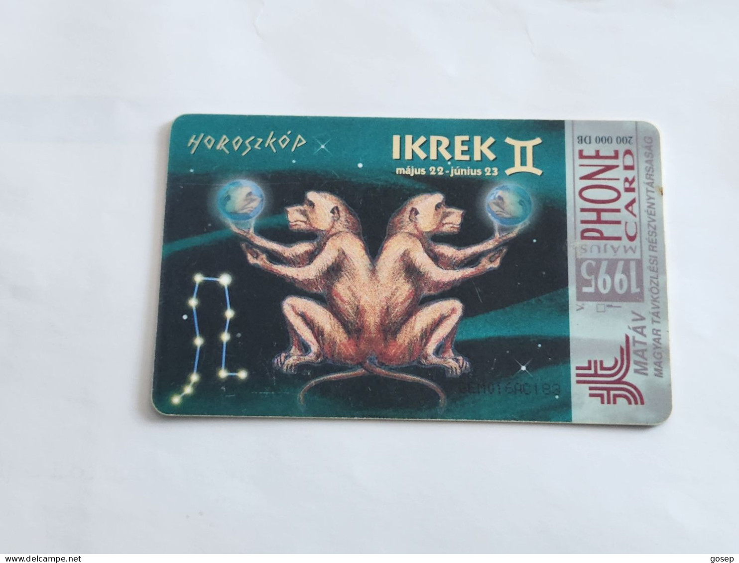 HUNGARY-(HU-P-1995-16A)-HOROSKOP-IKREK-(131)(50units)(GEM1016AC183)(tirage-200.000)-USED CARD+1card Prepiad Free - Ungarn