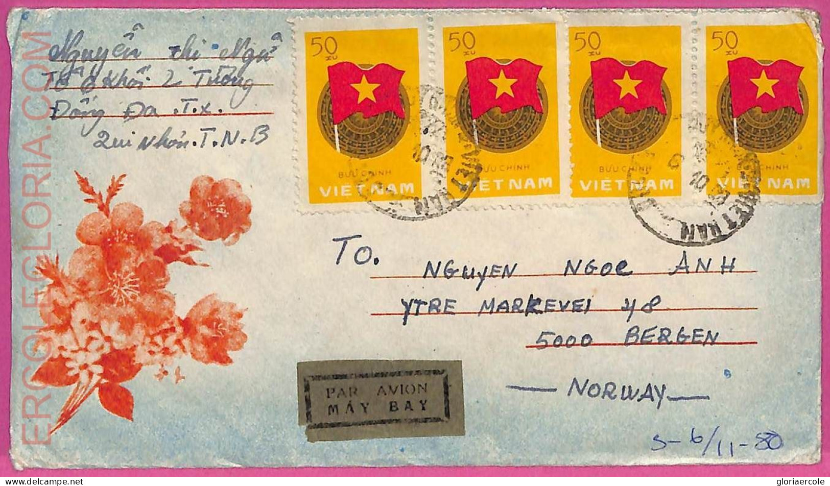 Ag1560 - VIETNAM - Postal History -  COVER To NORWAY 1980 - Viêt-Nam